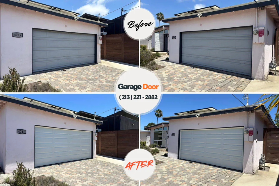 Before and after: garage door repair Highland Springs, VA
